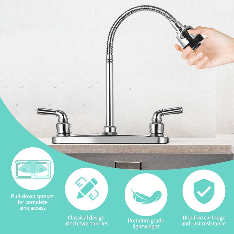 JAKARDA RV Kitchen Faucet Non-Metallic, Flexible Spout for Campers, Motorhomes, Travel Trailers - Image 5